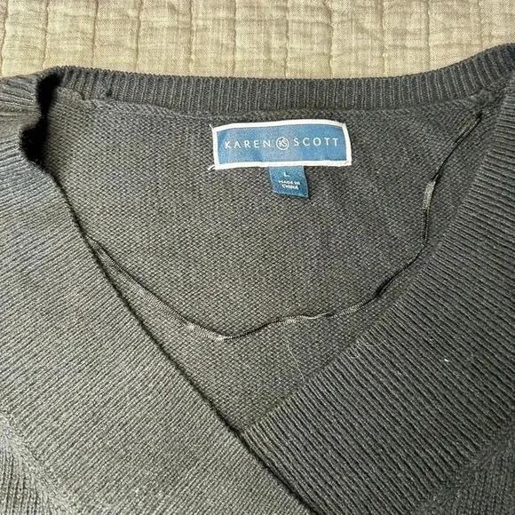 Karen Scott v neck sweater - Picture 3 of 5